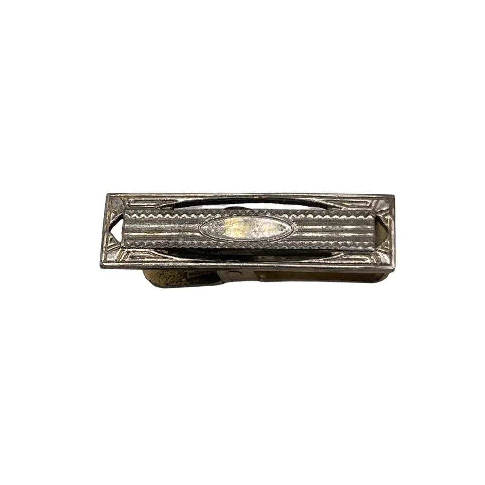 WEH CO Walter E. Hayward Gold‎ Tone Men’s Bar Pin blank monogram Mini Vintage